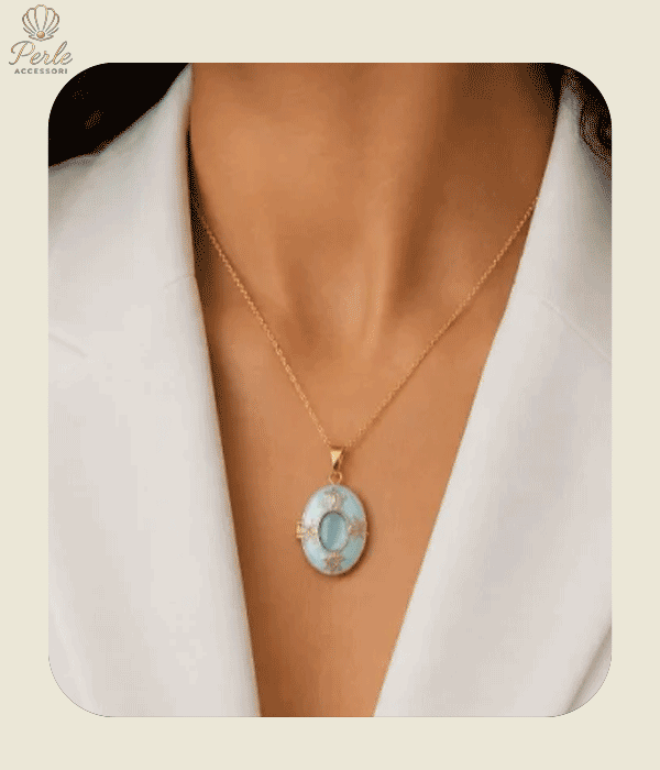 گرنبند لاکتی طرح آبی خاطره