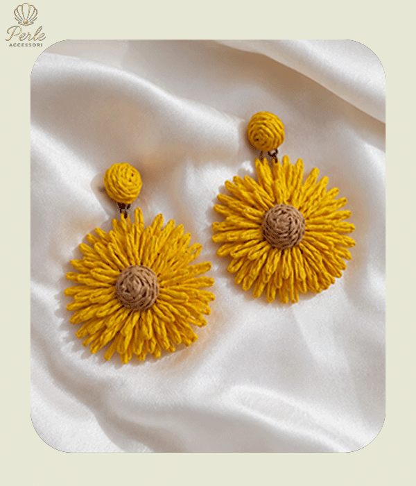 گوشواره آفتاب گردون طرح حصیری