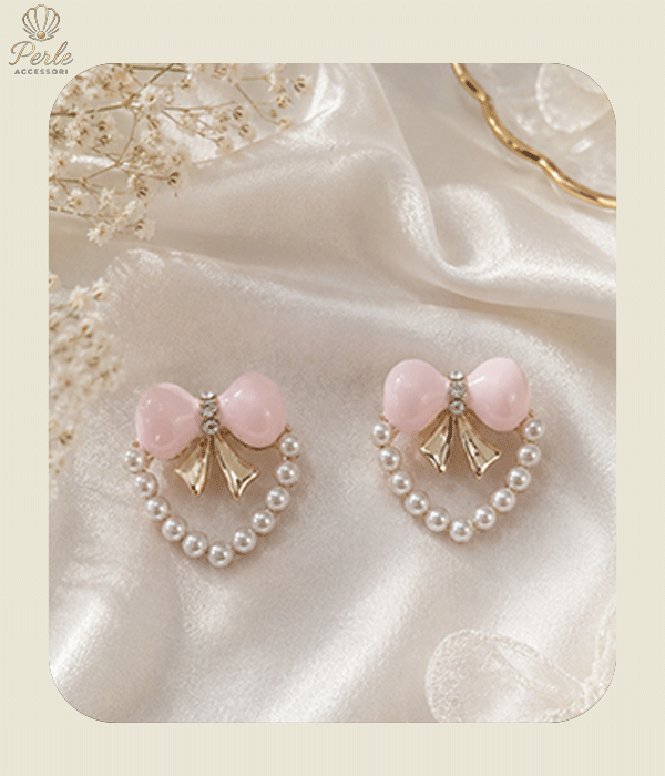 گوشواره طرح قلبی مرواریدی
